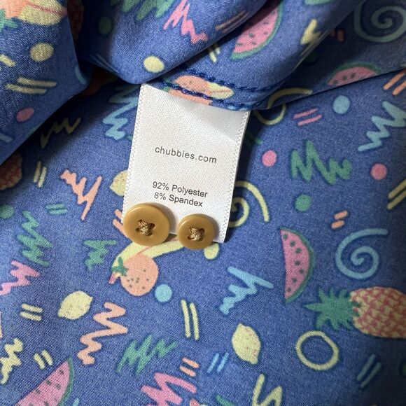 Chubbies The Weekend Shirt Large Tropical Fruit All Over Print Retro Inspired - Picture 4 of 8